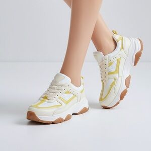 ASH EXTASY WHITE LIGHT BROWN SHOES WOMAN SIZE 9 NWT